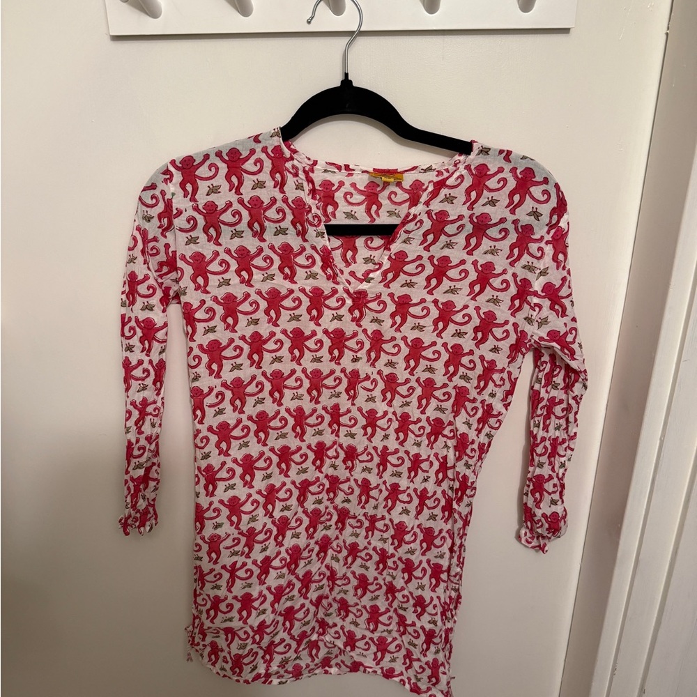 Roberta Roller Rabbit Cover Up (pink monkeys, size xs)